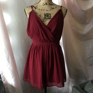 Dark red romper